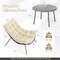 3-Piece Patio Rattan Papasan Chair Set with Cushions and Table